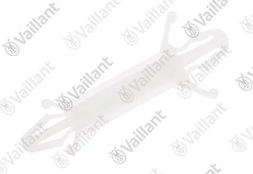 Vaillant Abstandshalter in transparenter Farbe, mit einer länglichen Form und zwei seitlichen Befestigungselementen.